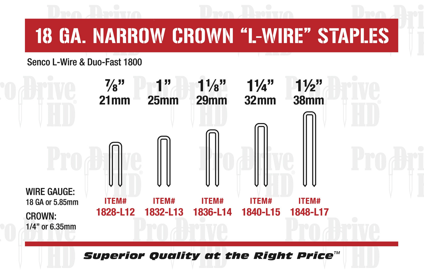 Corona 18 GA 1/4" (L WIRE-DUO-FAST SERIE 1800)