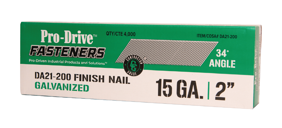 Pro-Drive Fasteners® 15 GA DA 34° finish nail box