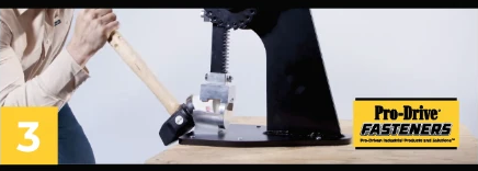 Pro-Drive Fasteners® Tipper-De-Tipper step 3 of 3: Lever the handle down — the worn cap pops free.
