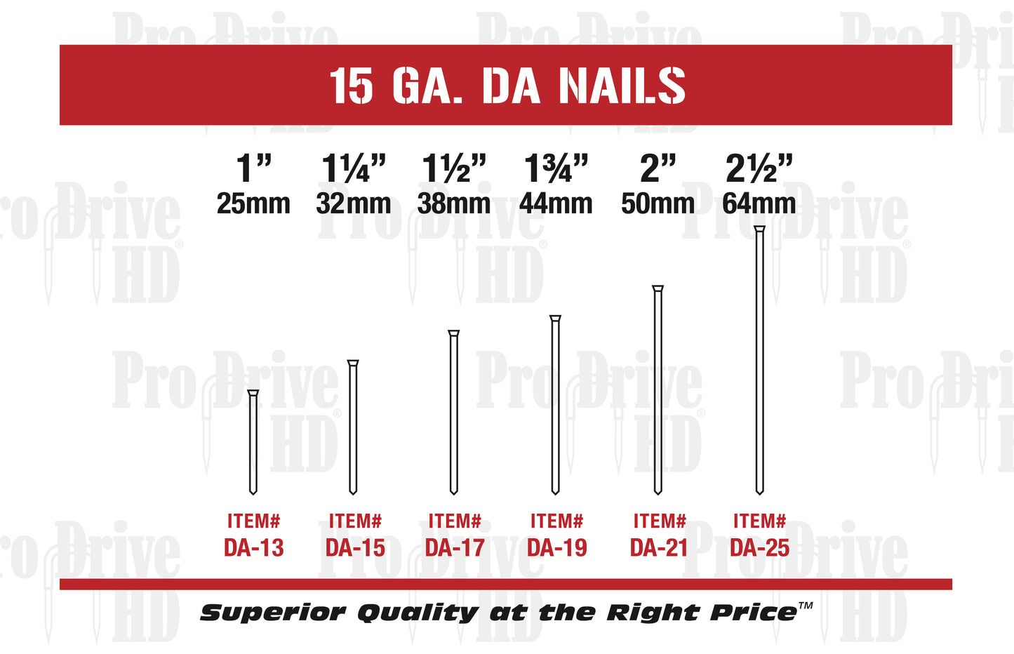 15 GA 34° "DA" Series Brad Nails