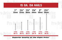 Load image into Gallery viewer, 15 GA 34° &quot;DA&quot; Series Brad Nails
